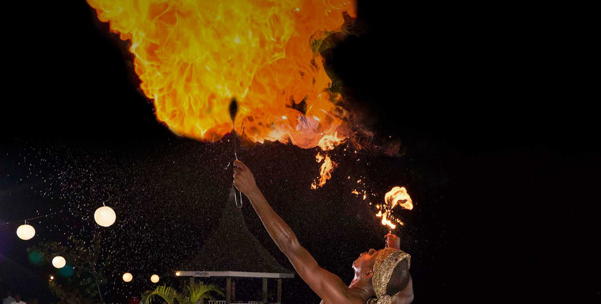 Fire show night at SeaGarden Beach Resort