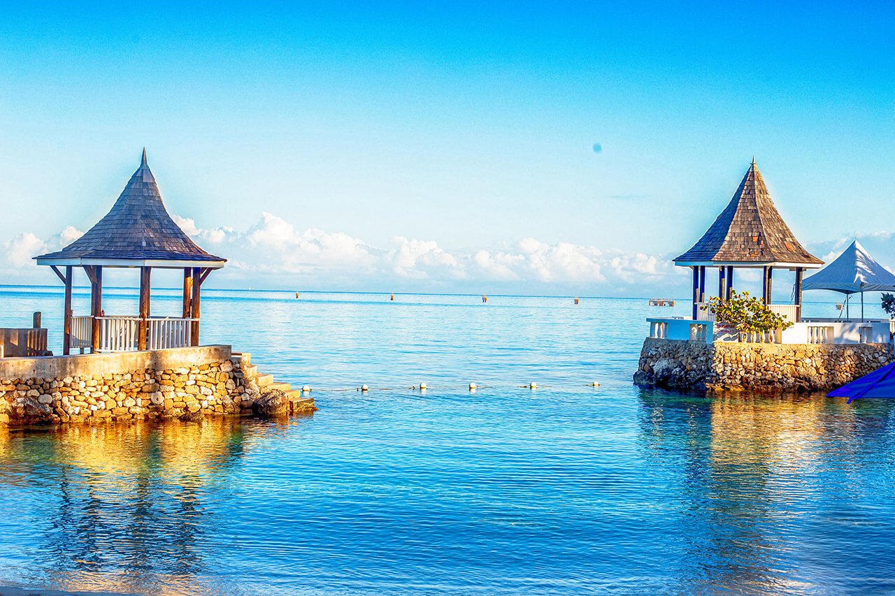 The wedding gazebos at SeaGarden Beach Resort